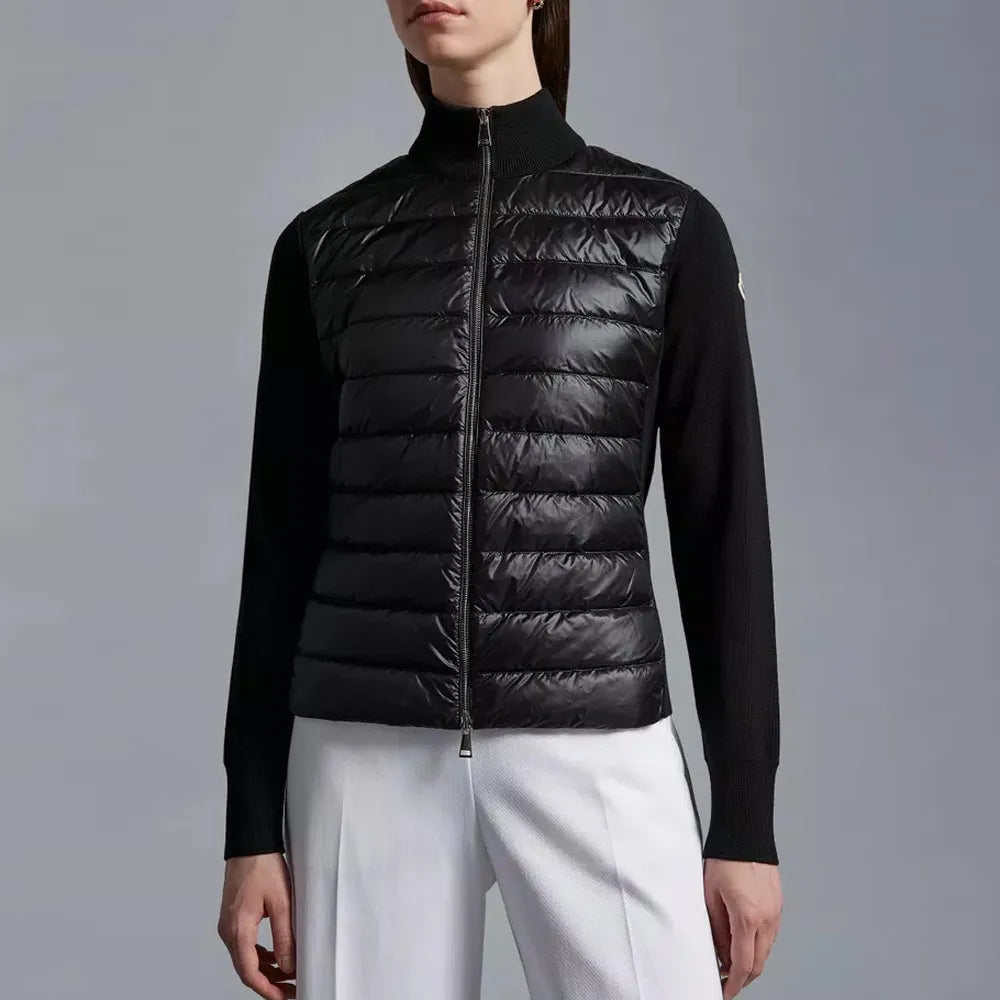 24SS MONCLER Knit Padded Zip-Up Black for Women [M/L]