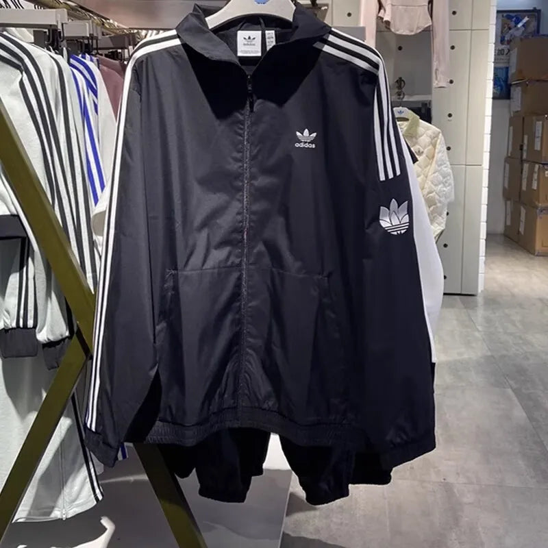 Adidas track top jersey jacket windbreaker black GN3535