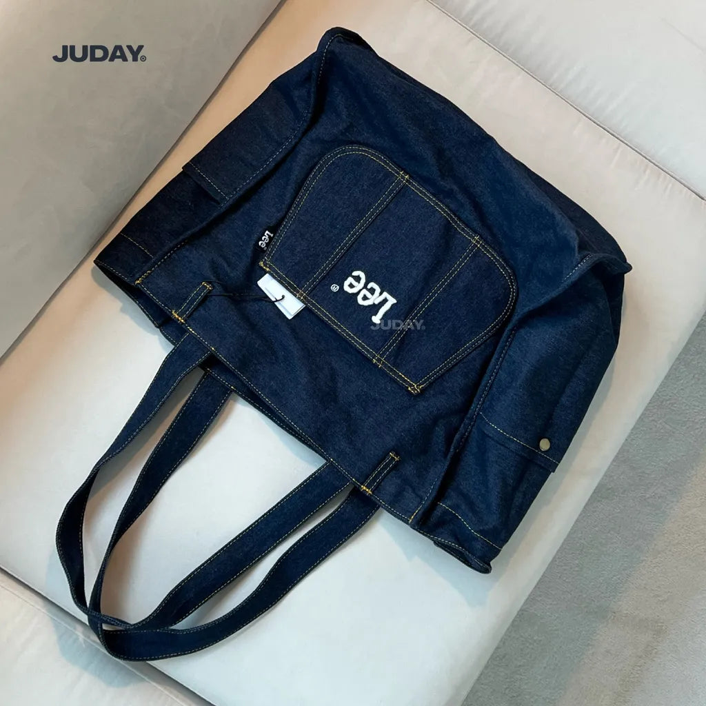 Lee city denim shoulder bag tote bag maternity bag