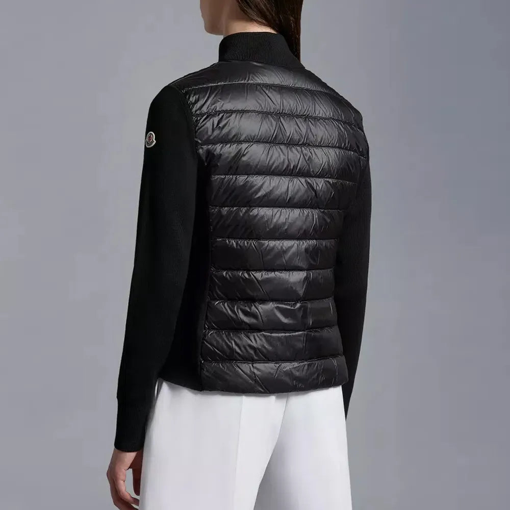 24SS MONCLER Knit Padded Zip-Up Black for Women [M/L]