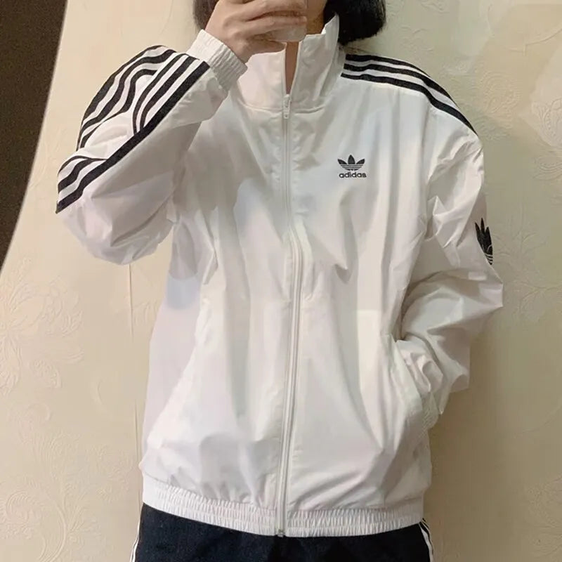 Adidas Trefoil 3S Windbreaker Jacket Unisex White JI7535