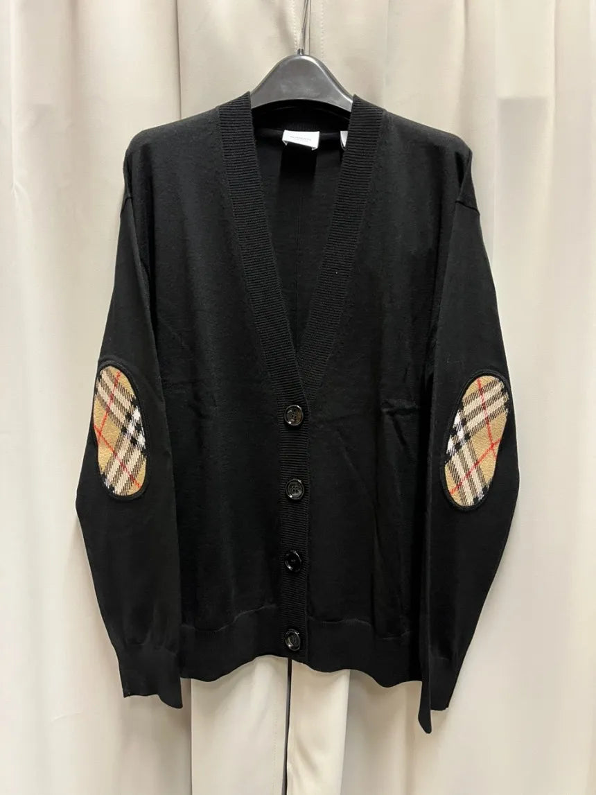 Burberry Classic Dornoch Elbow Patch Cardigan 2 colors