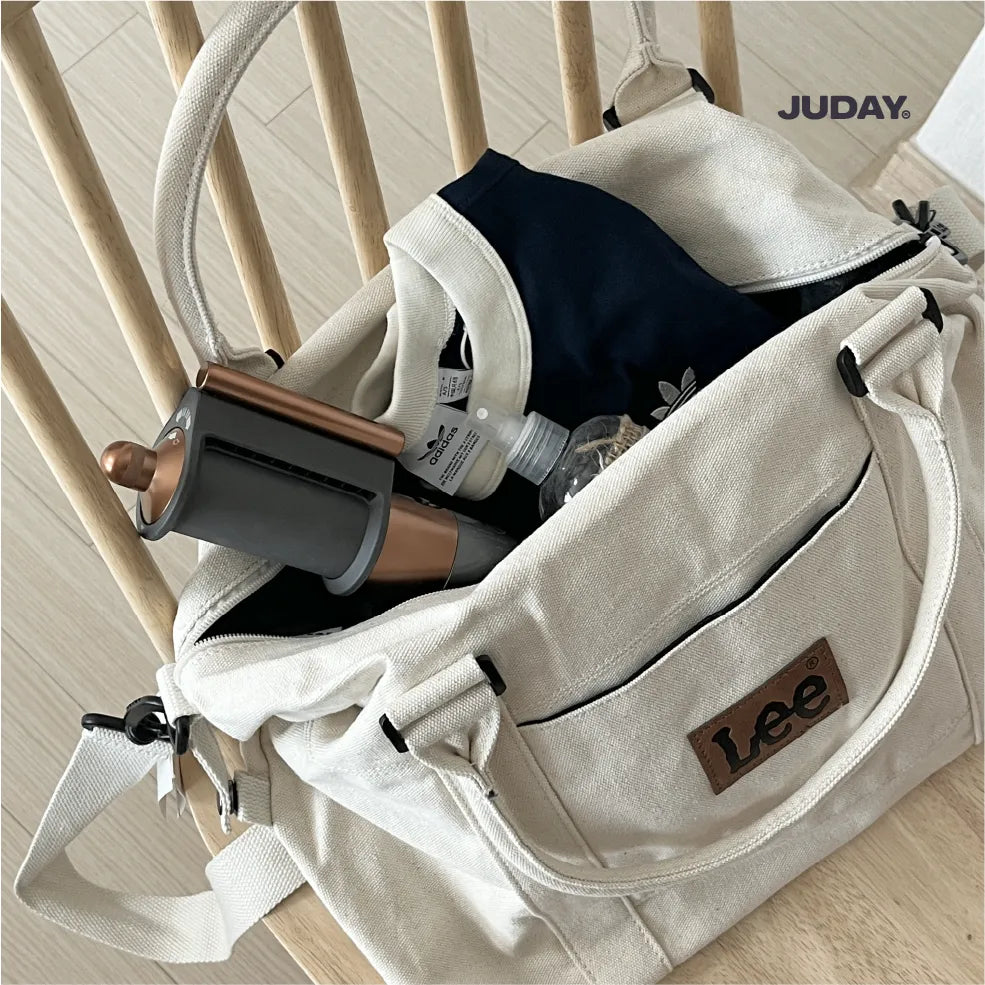 Lee Daily Handbag Duffel Bag White Black Denim Blue Denim