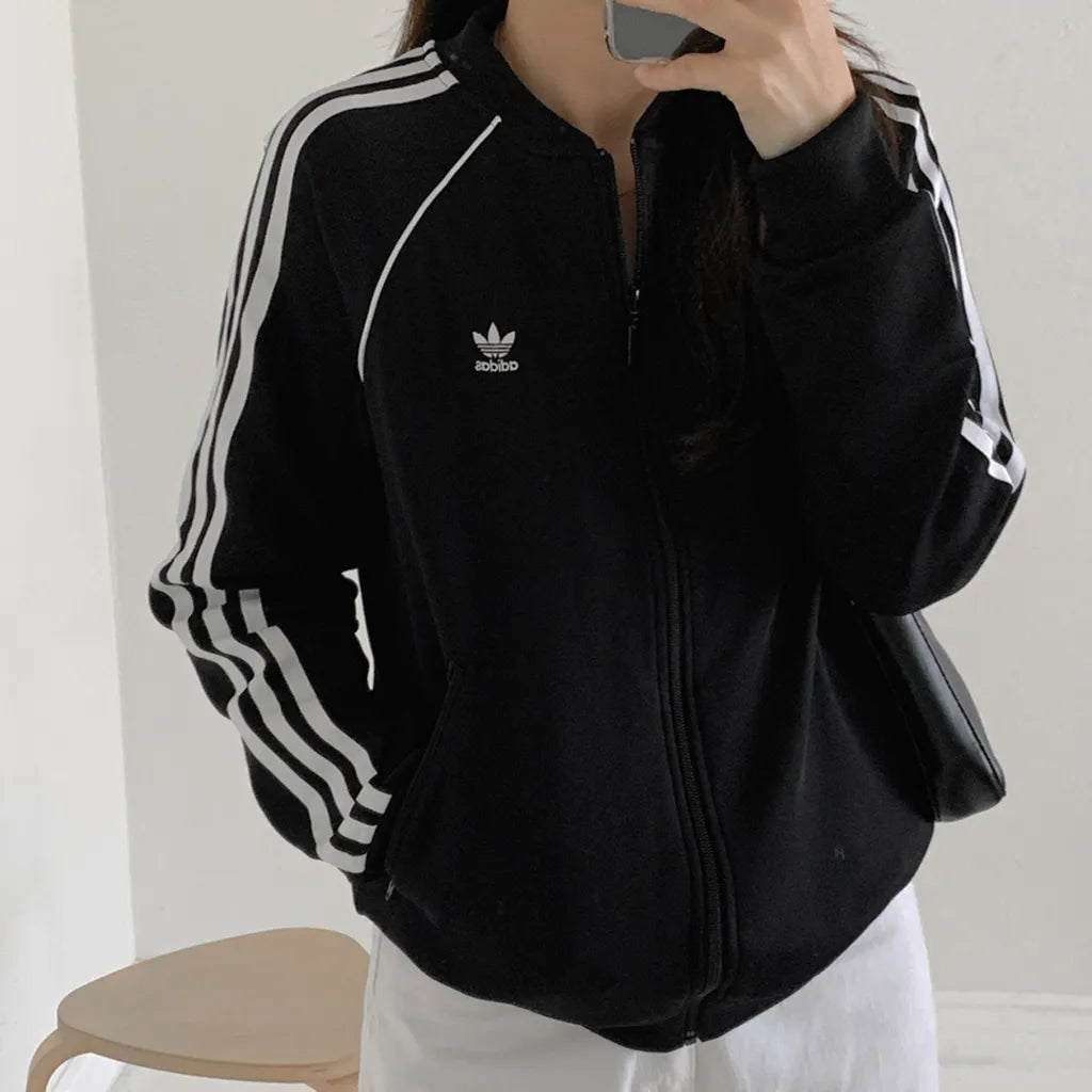 Adidas Women's Originals Black SST Track Jersey Zip-Up Jacket