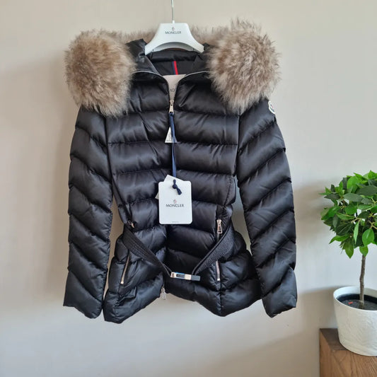 Moncler Cupidone Short Down Jacket with Sheep Fur, 2 Color Options