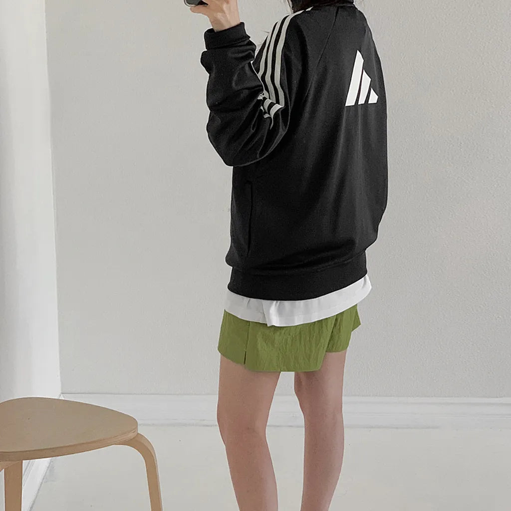 Adidas Unisex Originals Back Logo 3-Stripes Basketball Charcoal Black Jersey Jacket