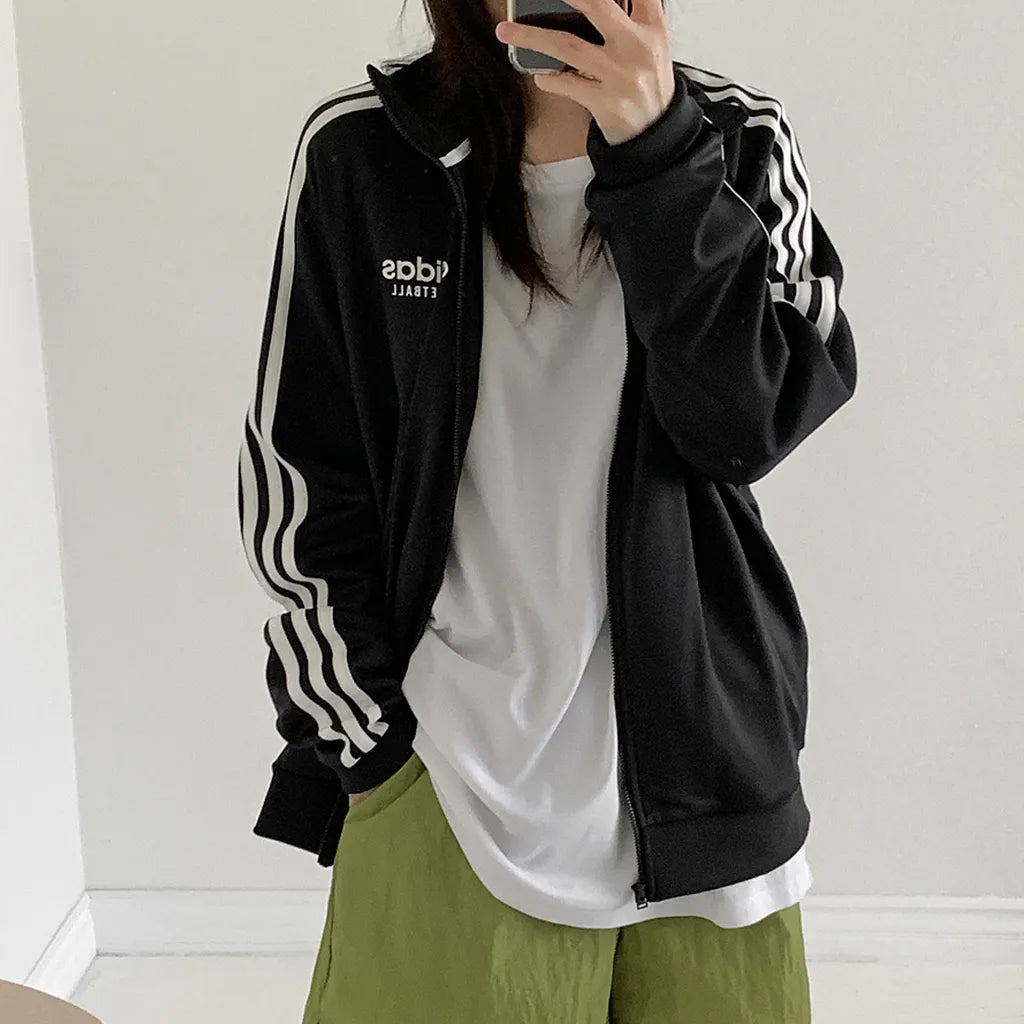 Adidas Unisex Originals Back Logo 3-Stripes Basketball Charcoal Black Jersey Jacket