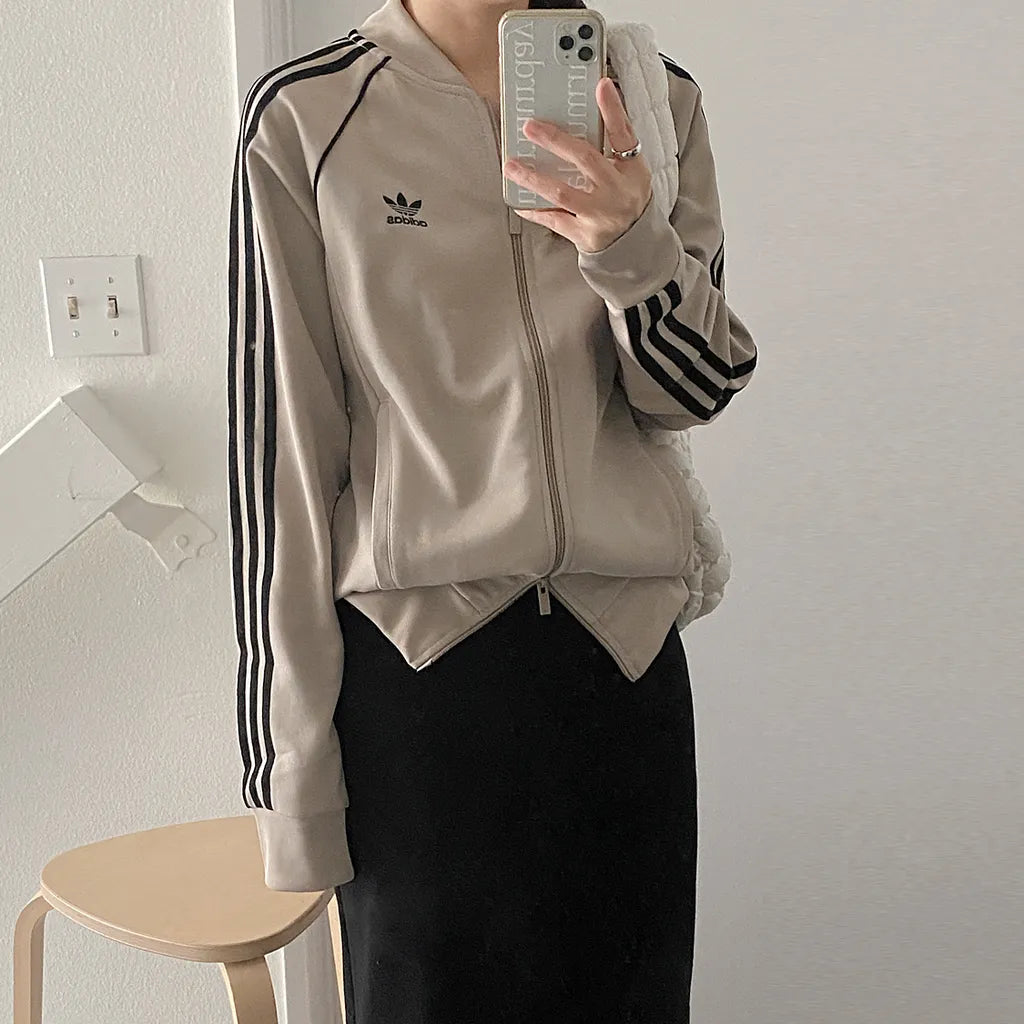 Adidas Unisex Original Superstar Beige SST Jersey Track Jacket