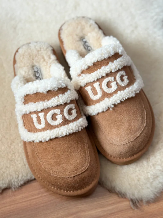 Australian UGG UGG Logo Sheepskin UGG Slippers