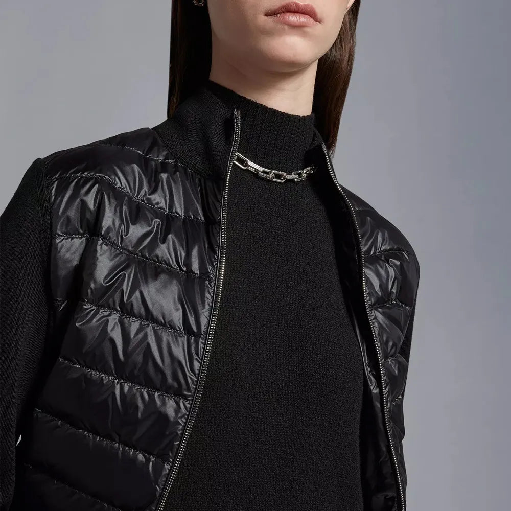 24SS MONCLER Knit Padded Zip-Up Black for Women [M/L]