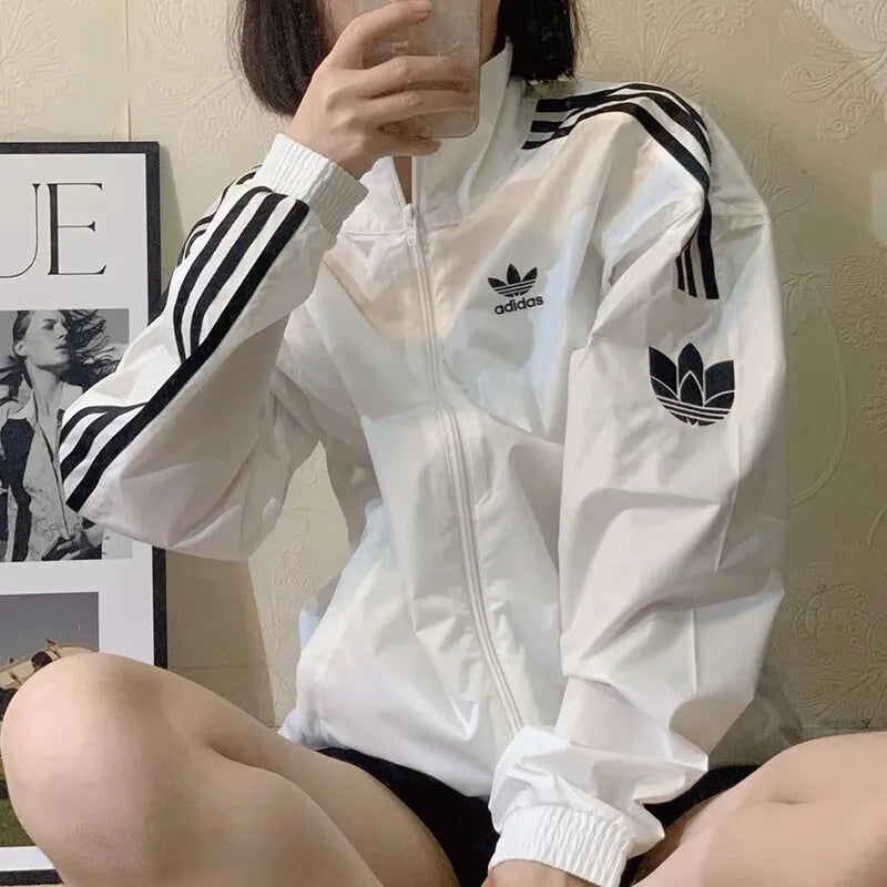 Adidas Trefoil 3S Windbreaker Jacket Unisex White JI7535