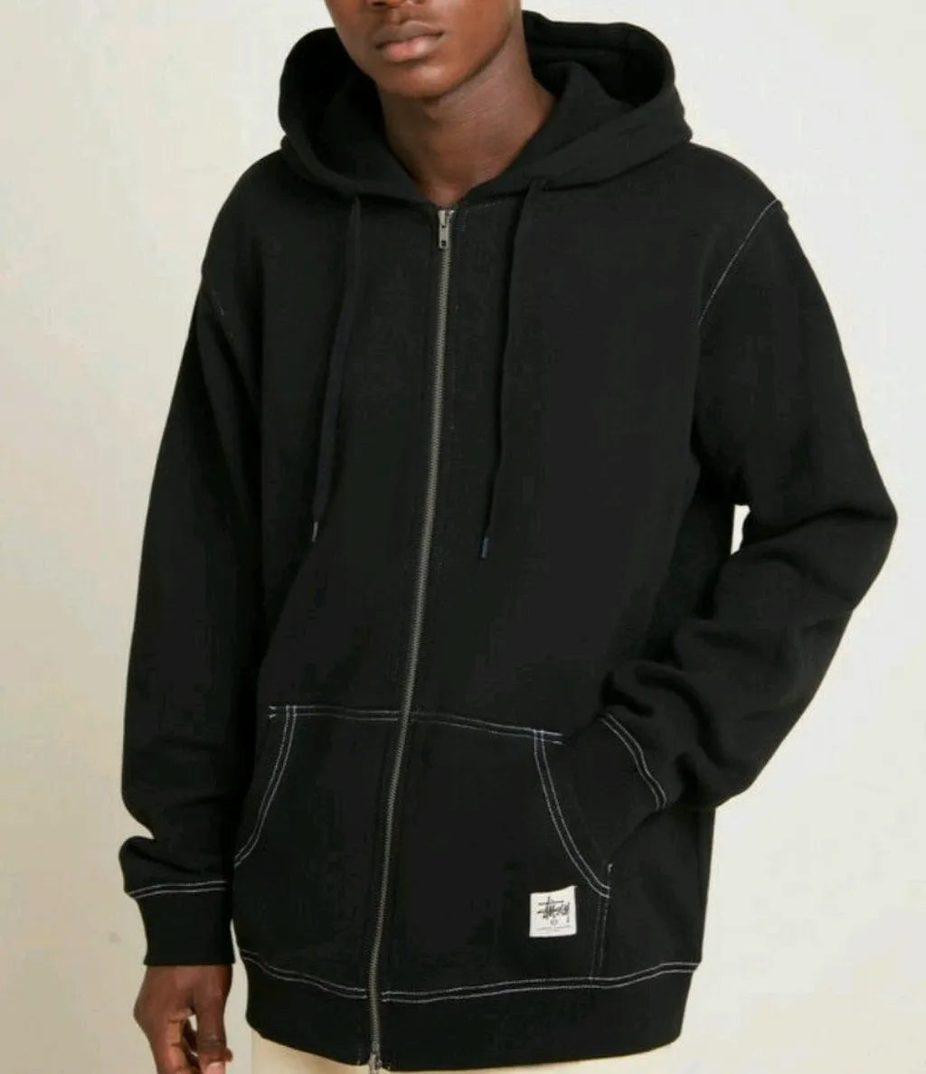 Australia Stussy Double Face Label Zip-up Hooded Jacket