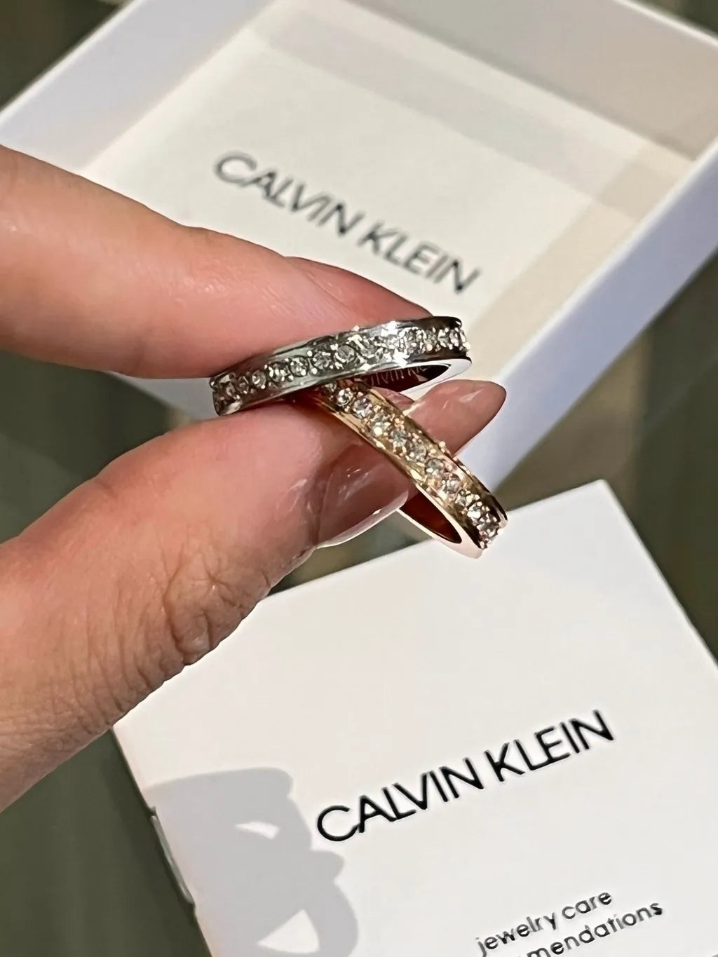 [Set of 2] CK Calvin Klein couple ring