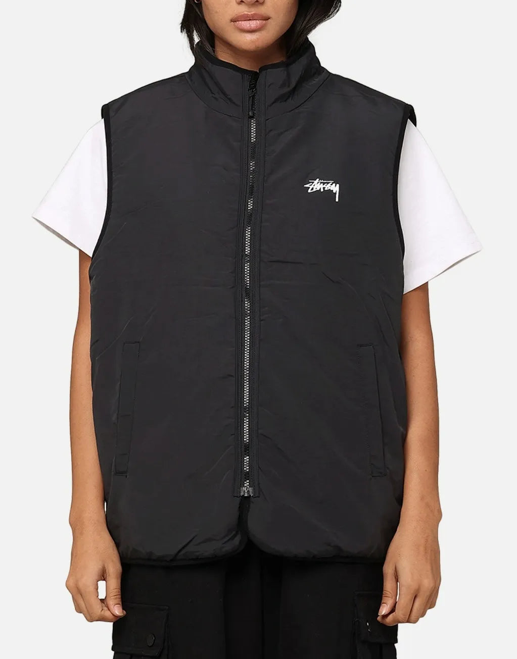 Stussy Men's 8-Ball Reversible Sherpa Vest