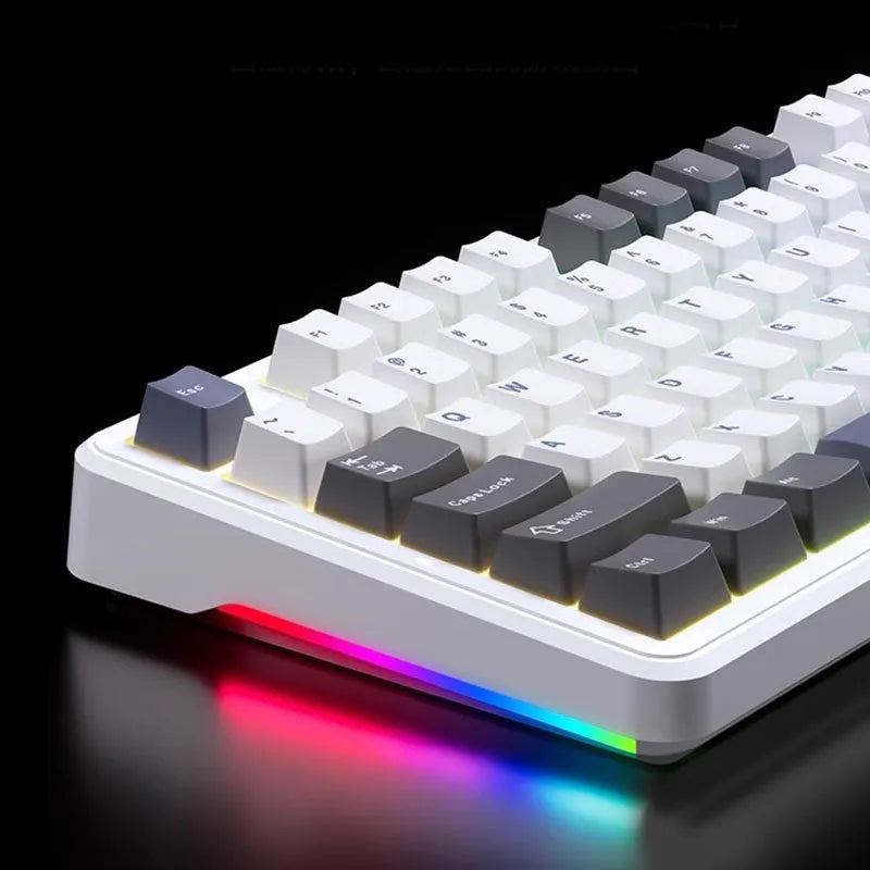 AULA F87 PRO Tarantula Mechanical Keyboard Wireless Bluetooth RGB 87 Keys Star Trek Yellow V3 Axis