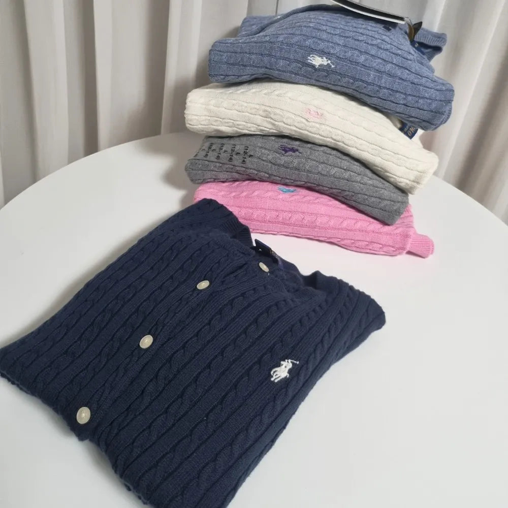 24FW New Arrival Polo Girls Cardigan Limited Quantity Special Price Gray Blue Cardigan