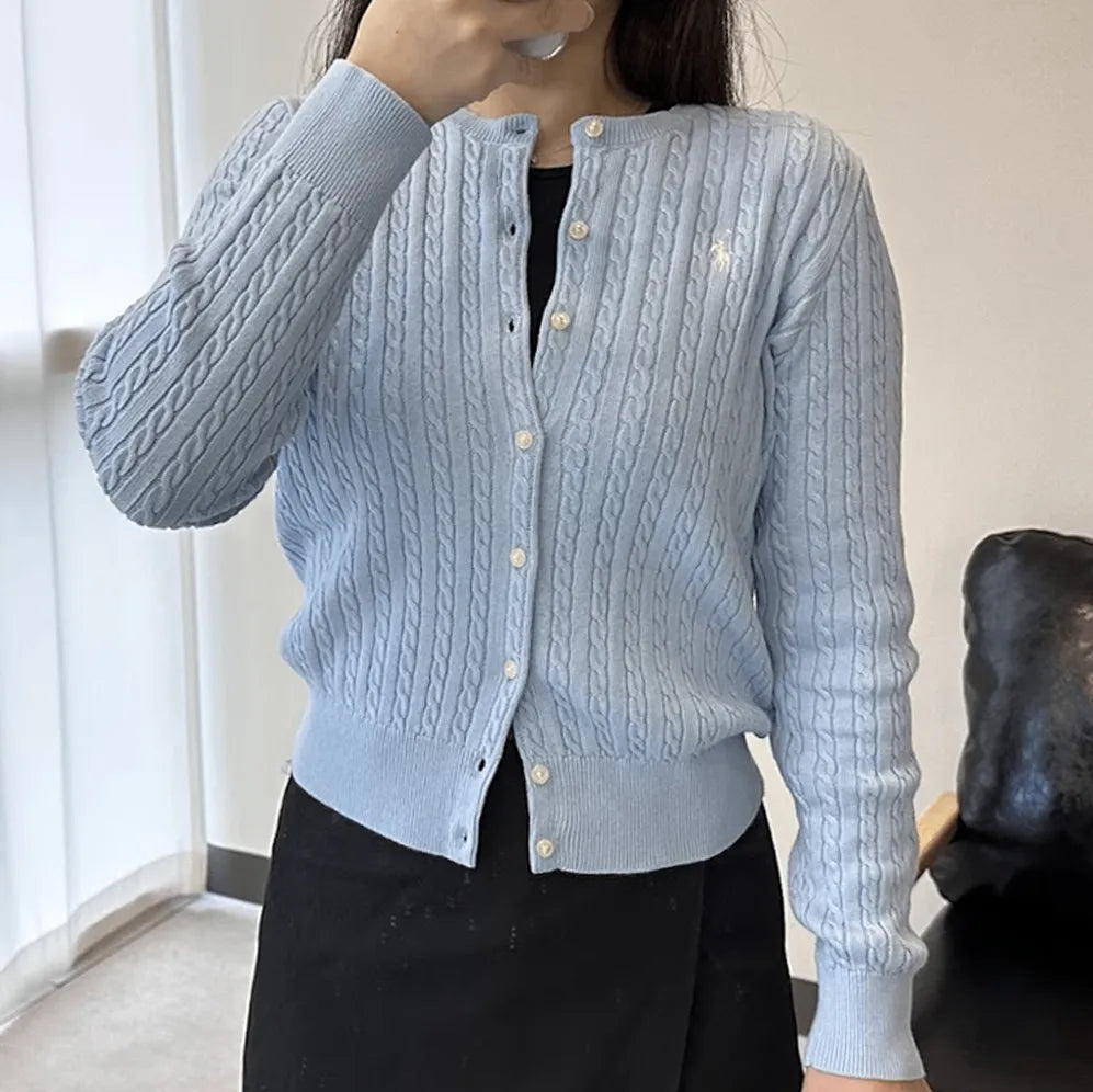 24FW New Arrival Polo Girls Cardigan Limited Quantity Special Price Gray Blue Cardigan