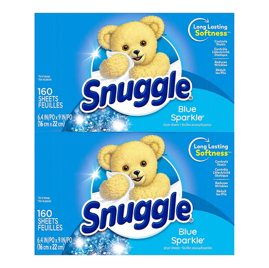 Snuggle dryer sheets, dry sheets, blue sparkle, 320 sheets large capacity