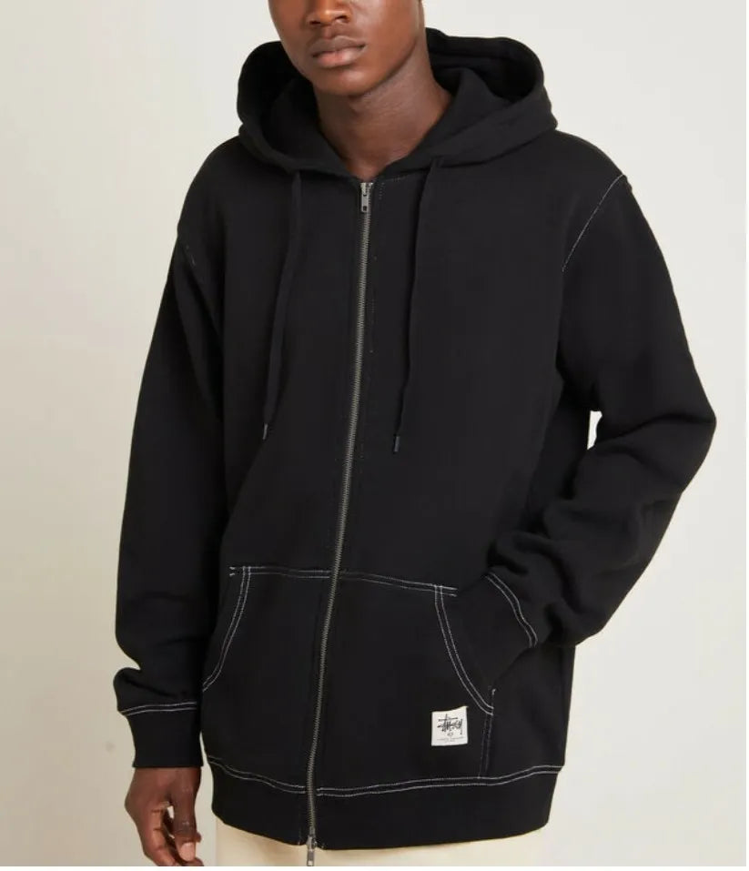 Australia Stussy Double Face Label Zip-up Hooded Jacket