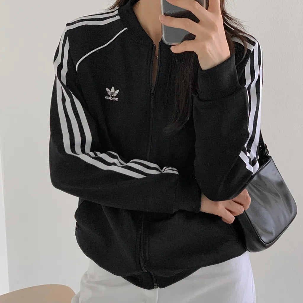 Adidas Women's Originals Black SST Track Jersey Zip-Up Jacket