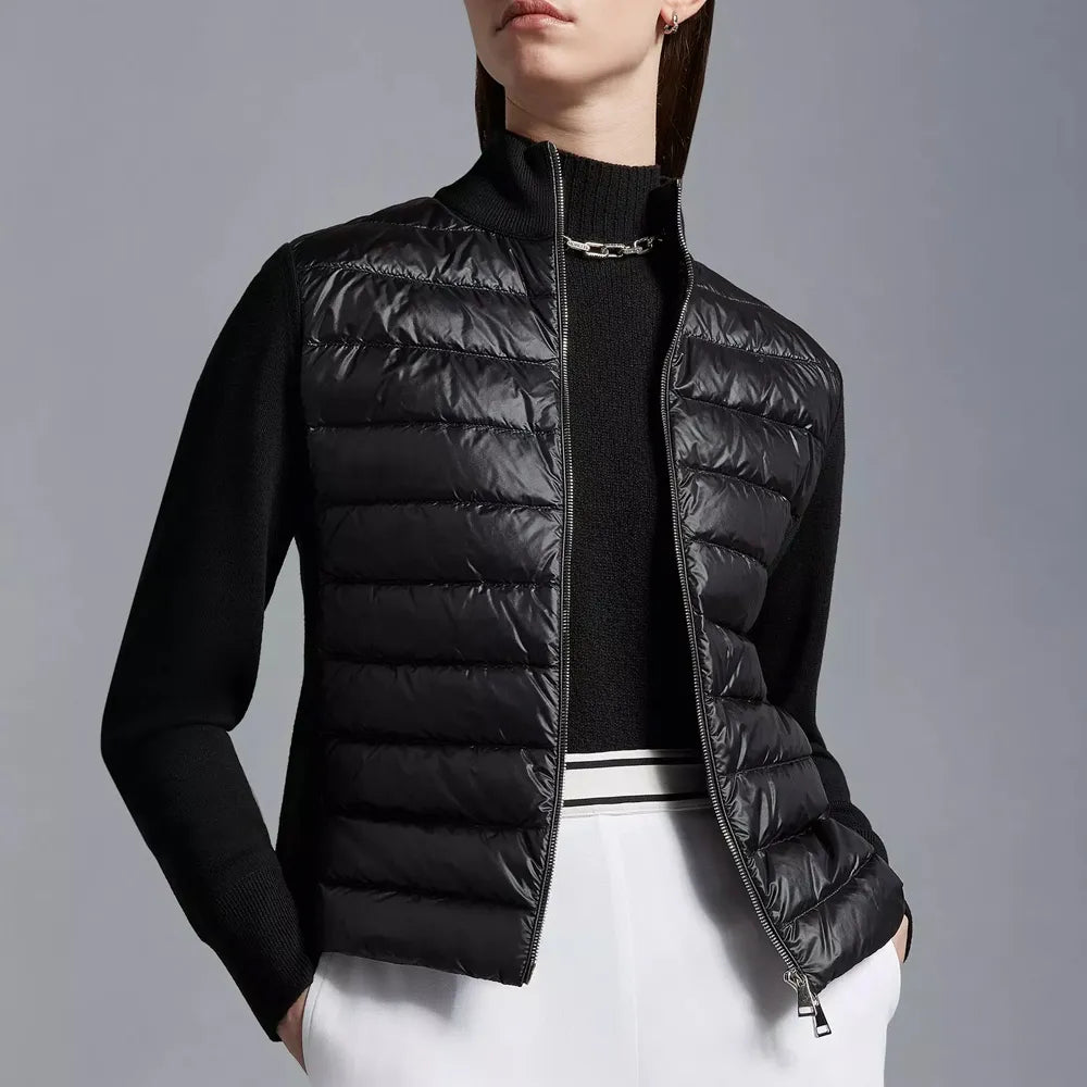 24SS MONCLER Knit Padded Zip-Up Black for Women [M/L]