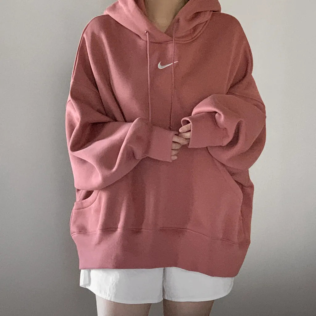 Nike Women's Oversized Batwing Fit Phoenix Indie Pink Fleece Pullover Hoodie