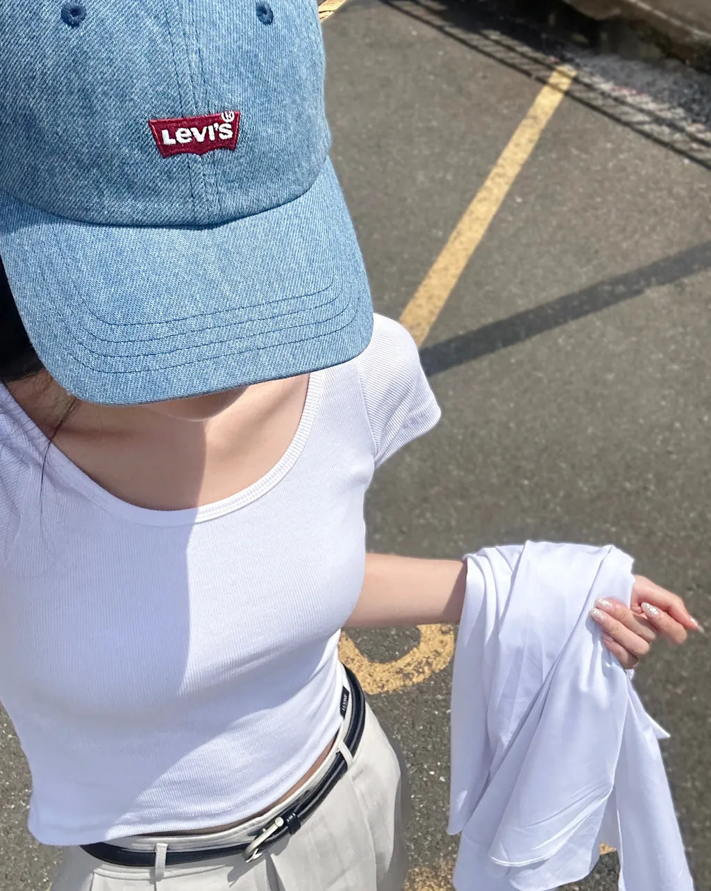 Levi's red logo denim ball cap hat 2 colors