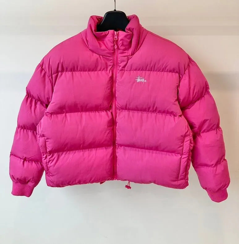 Stussy AU (Australia) Graffiti Crop Puffer Jacket ST1M0304 - Bubble Pink WOMENS