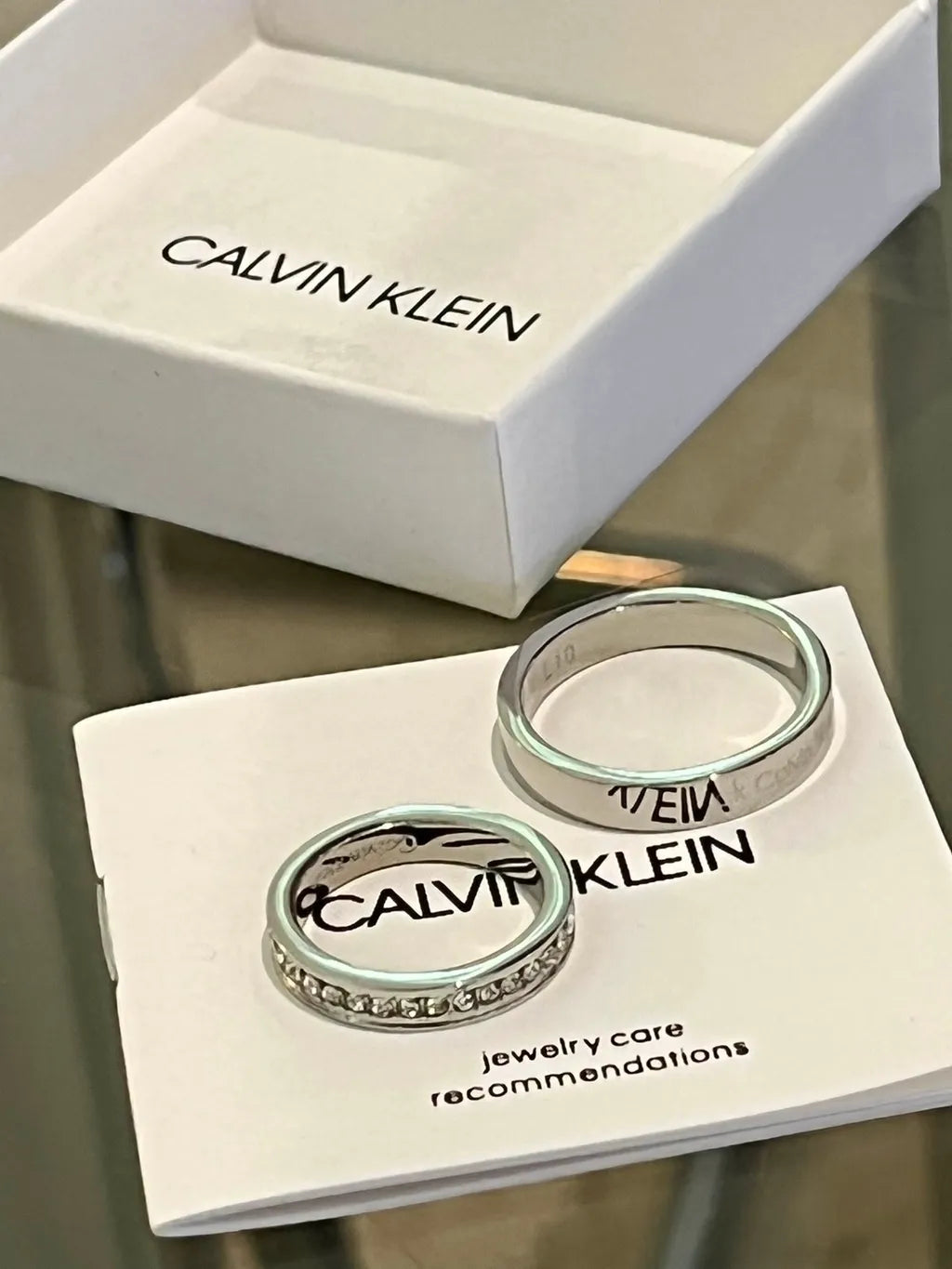 [Set of 2] CK Calvin Klein couple ring